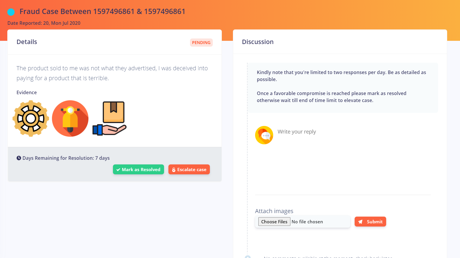 Manage Fraud Report Manage Fraud Report